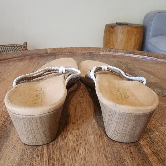 Vionic Natural Ramba Tri-Color Braided Wedge Sandals w/ Orthaheel Womens 11 - Picture 2 of 12